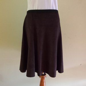Brown Faux Suede Premise Studio Skirt, Size 6